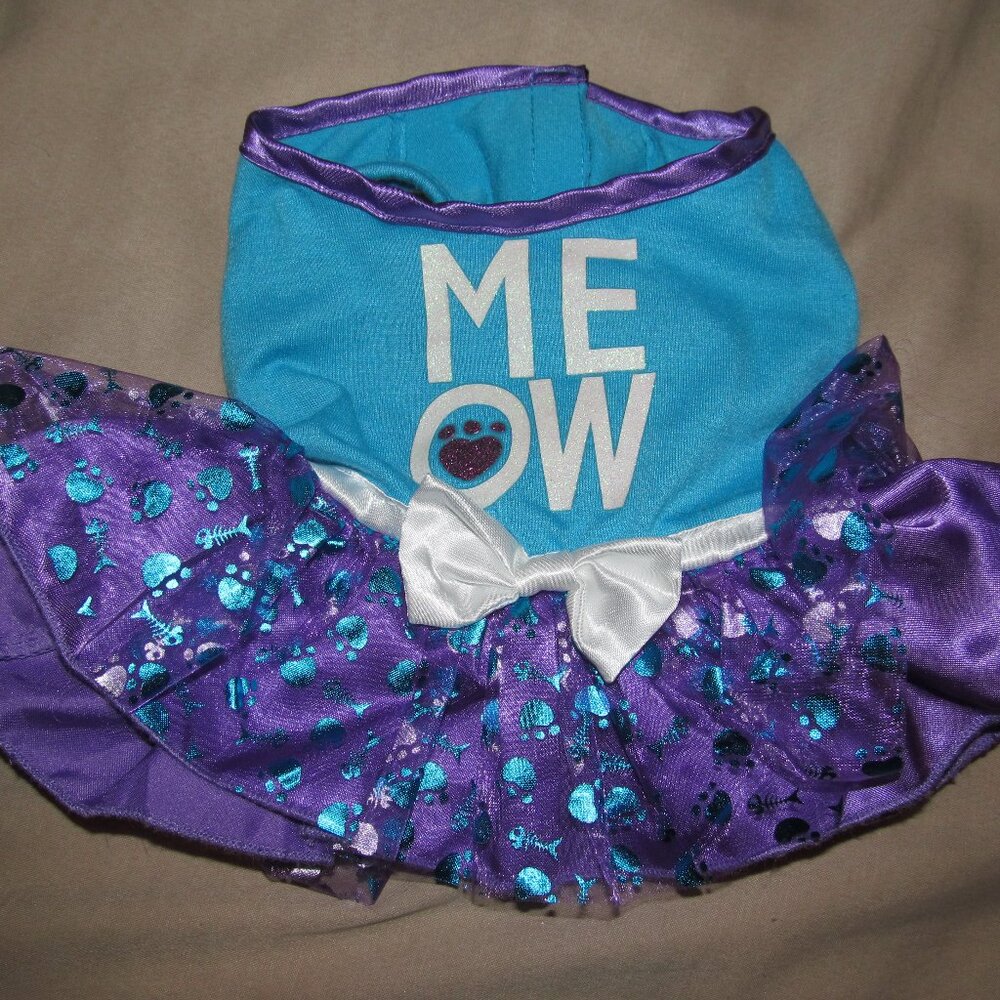Build A Bear Workshop Outfit Clothing MEOW Promise Pets Blue & Purple Dress 2014